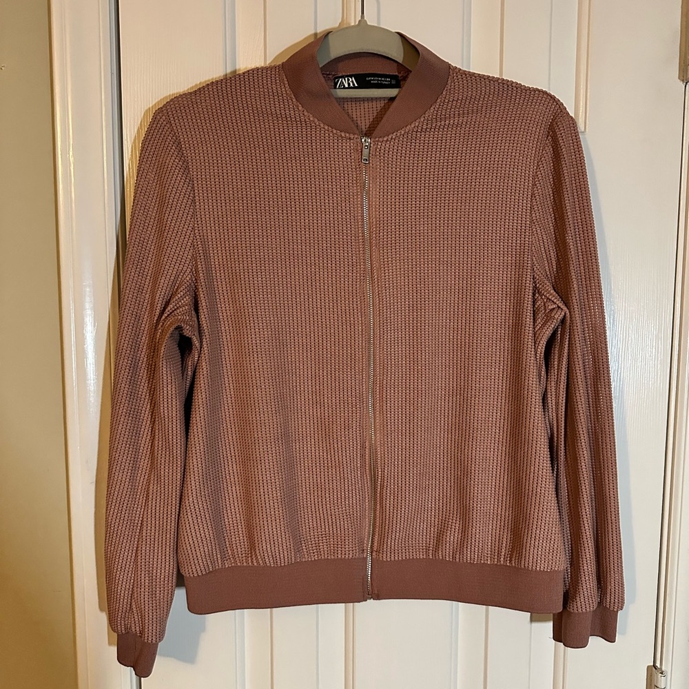Zara Women’s M Dusty Pink Track Jacket Activewear Athleisure